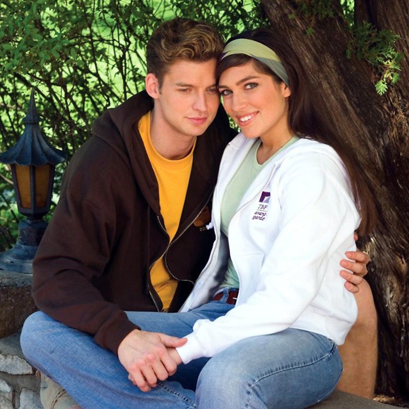 Gildan88600 Gildan Hooded Zipper Cardigan Solid Color Plus Fleece Sweater Advertising Shirt Overalls