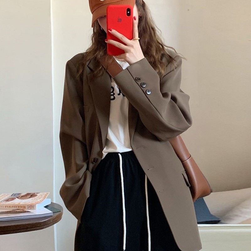 Suit Women&amp;#039;s 2022 Spring And Autumn New Student Casual Popular Oversize Black Small Temperament Suit Jacket
