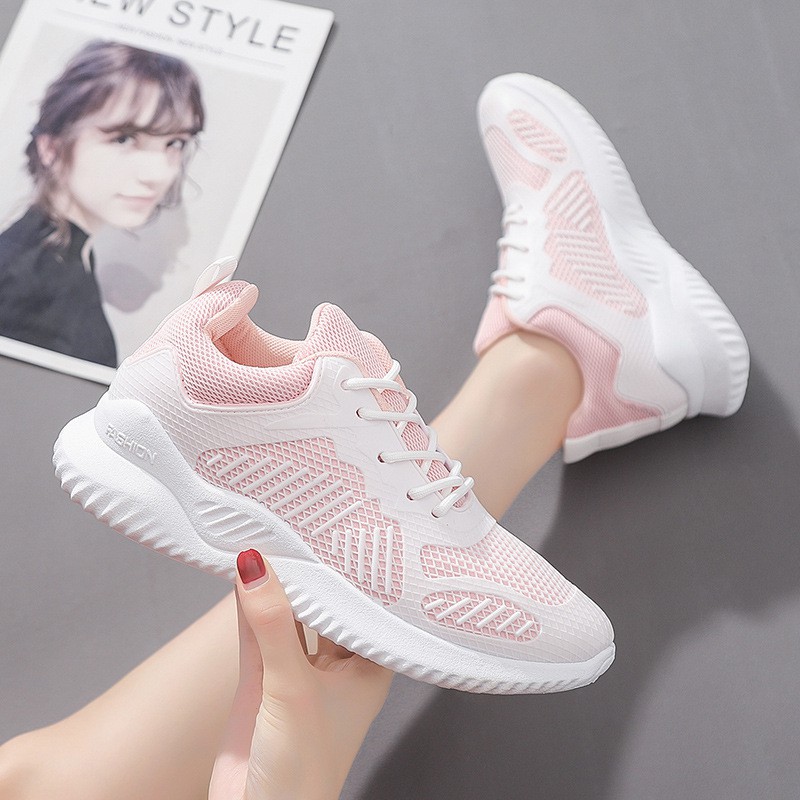 Spring And Summer Flying Woven Mesh Women&amp;amp;amp;amp;#039;s Shoes Breathable Sports Shoes Deep Mouth Lace-up Platform Casual Shoes Women&amp;amp;amp;amp;#039;s Running