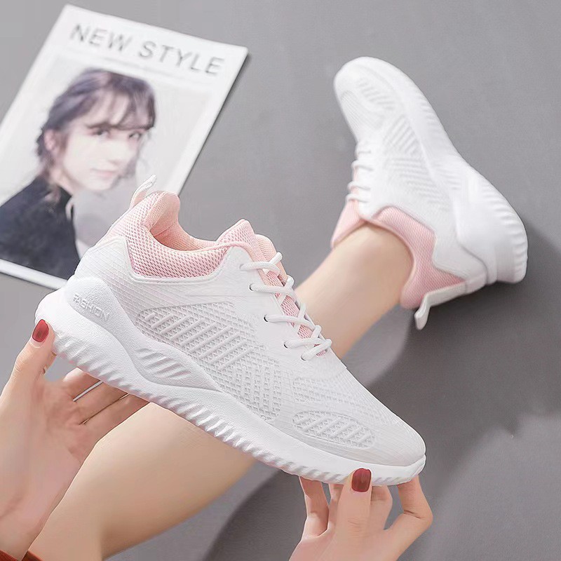 2023 Spring And Summer New Single Mesh Breathable Casual Women's Shoes All-match Alpha Student Coconut Sports Running Shoes Women A005