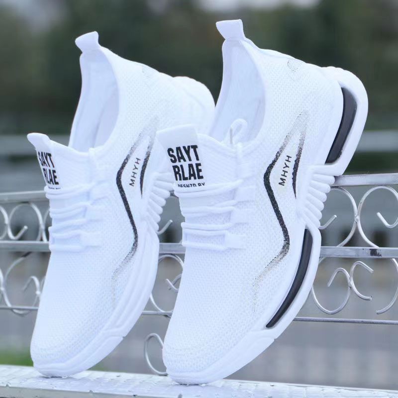 Summer New Sports Shoes Comfortable Breathable Small White Shoes Flying Woven Breathable Casual Shoes Foreign Trade Shoes Men