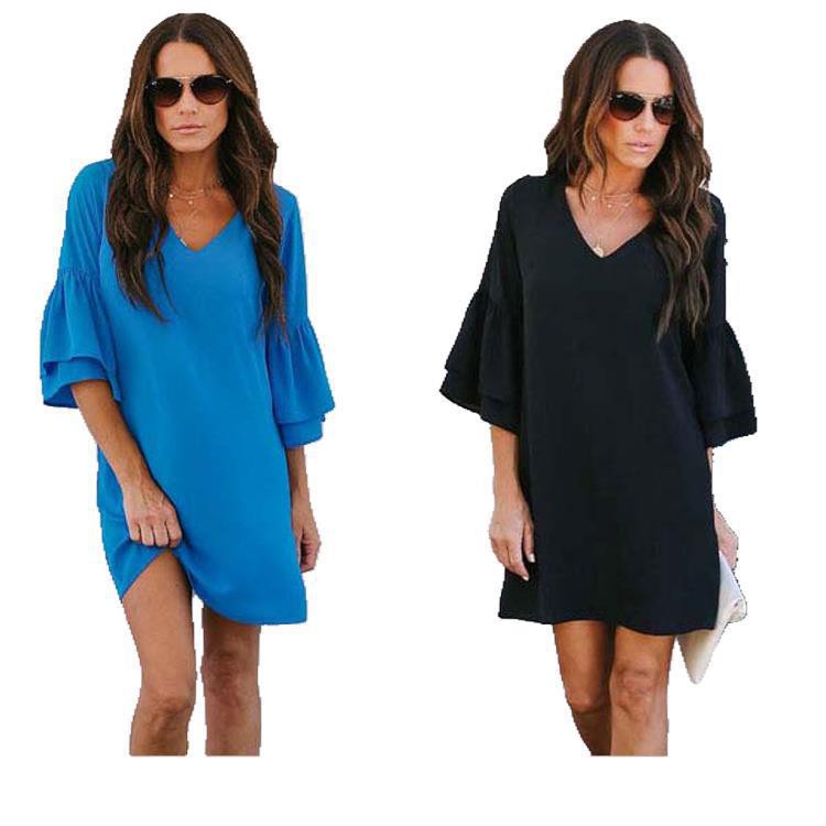 Dresses In Spring And Autumn Hot Selling Sexy V-neck Suspender Dresses