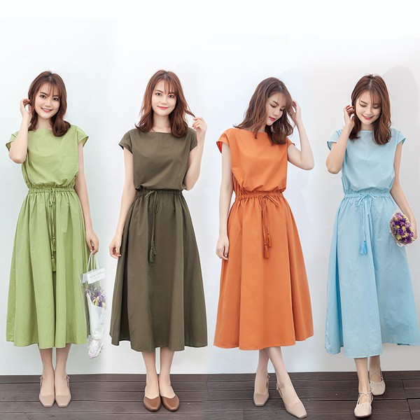 Literary And Artistic Big Swing Skirt 2023 Summer New Style Can Be Waisted Loose Large Size Cotton And Linen Dress