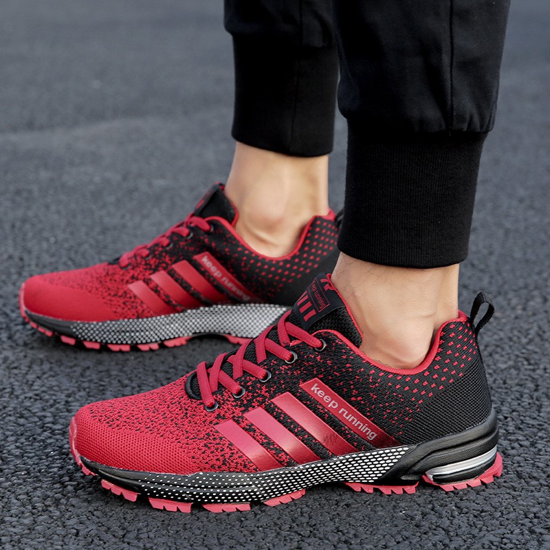 2023 New Couple Cross-border Mesh Sports Shoes Flying Woven Multi-color Large Size Casual Breathable Fashion Trend Running Shoes